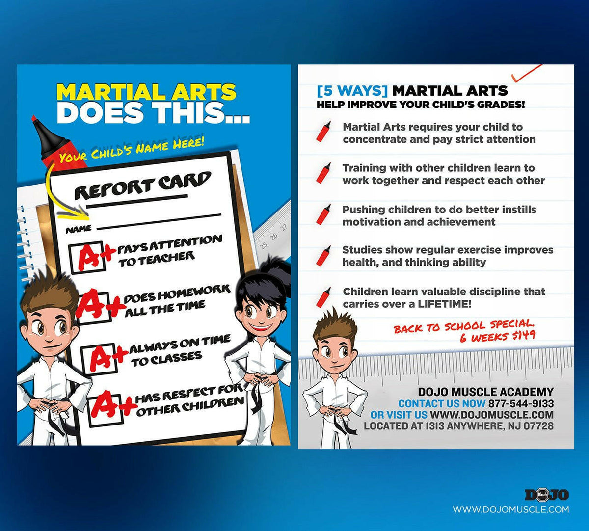 Back To School - Martial Arts Does This. Tips Card B - Dojo Muscle