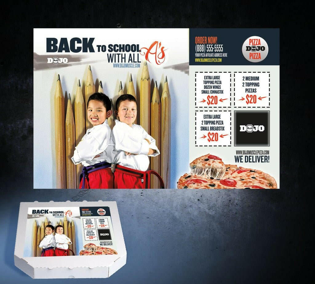 Back to School Pizza Box Toppers - All A&#39;s - Dojo Muscle