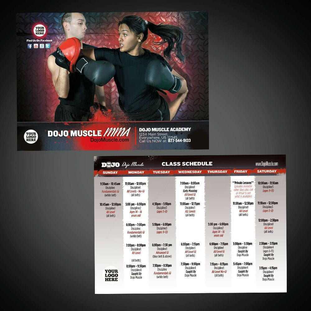 Martial Arts Class Schedules - MMA 1 - Dojo Muscle
