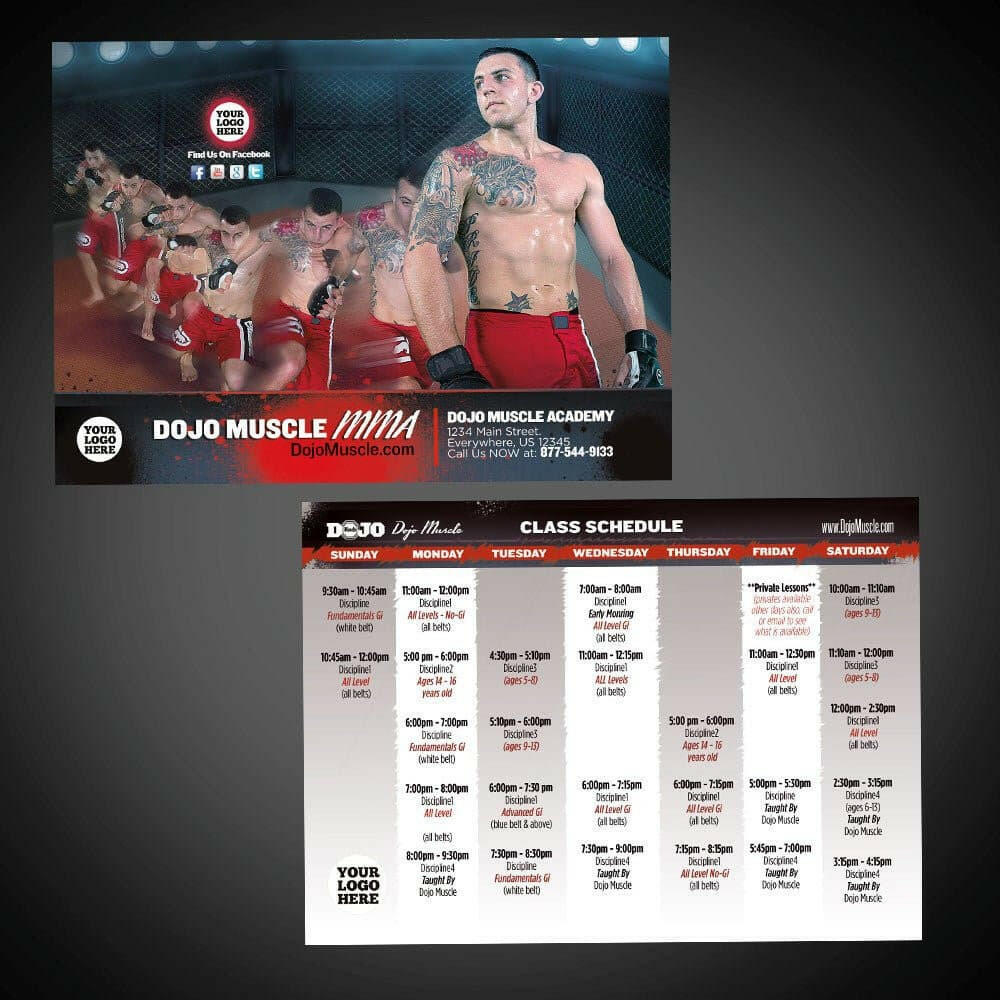 Martial Arts Class Schedules - MMA 3 - Dojo Muscle