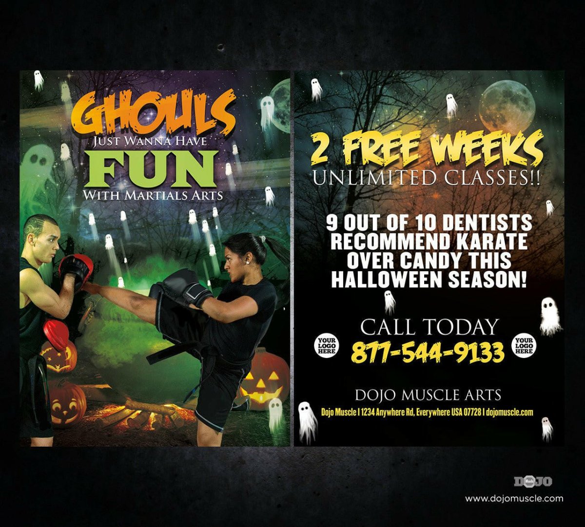 Ghouls Just Want to Have Fun Halloween Card 1b - Dojo Muscle