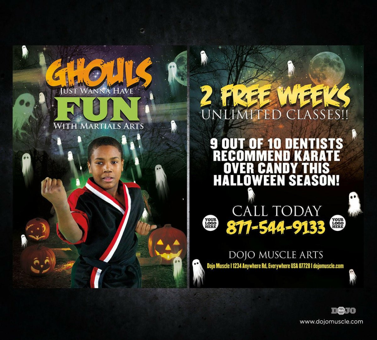 Ghouls Just Want to Have Fun Halloween Card 1c - Dojo Muscle