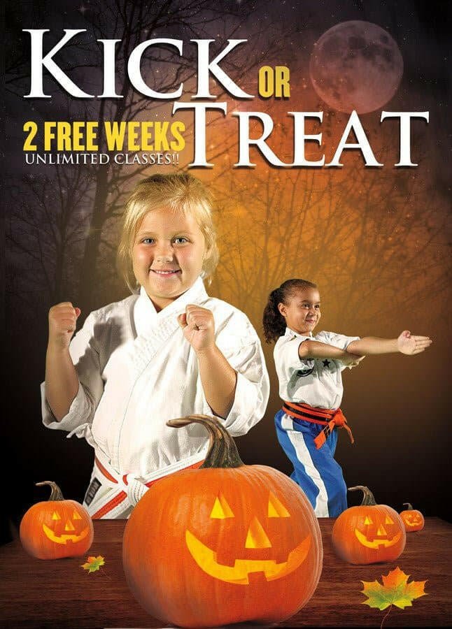 Kick or Treat Halloween Card 1a - Dojo Muscle