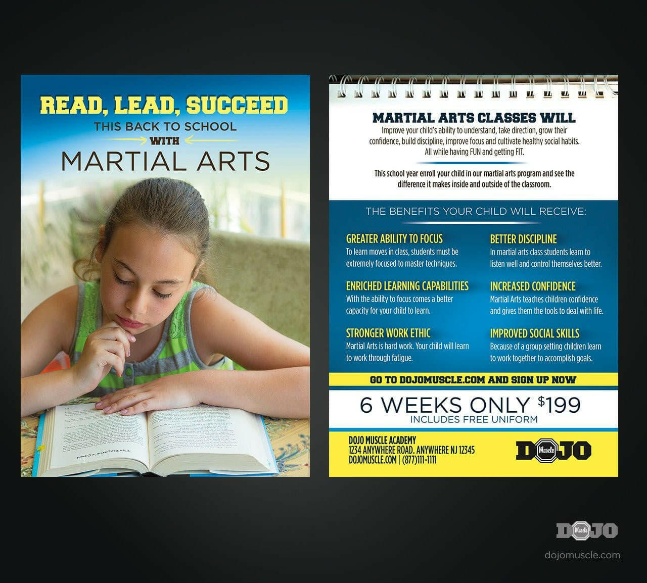 Read, Lead, Succeed Back to School Post Cards 1b - Dojo Muscle