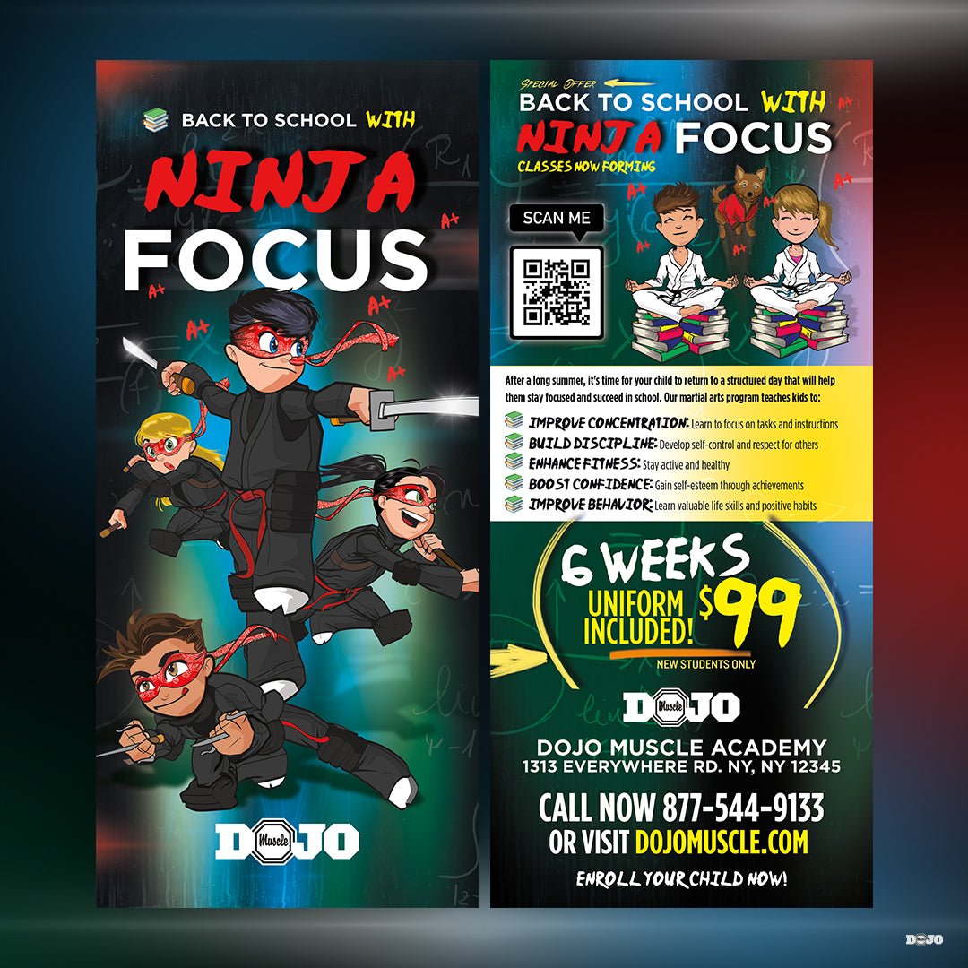 Back To School Ninja Focus 3.0 Rack Card - Dojo Muscle