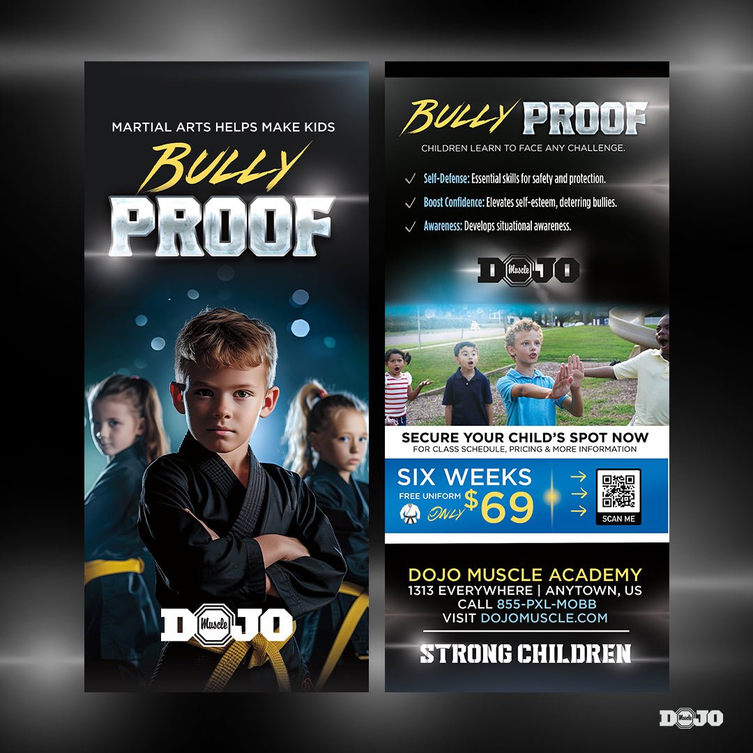 Martial Arts Helps Make Kids Bully Proof - Rack Cards - Dojo Muscle