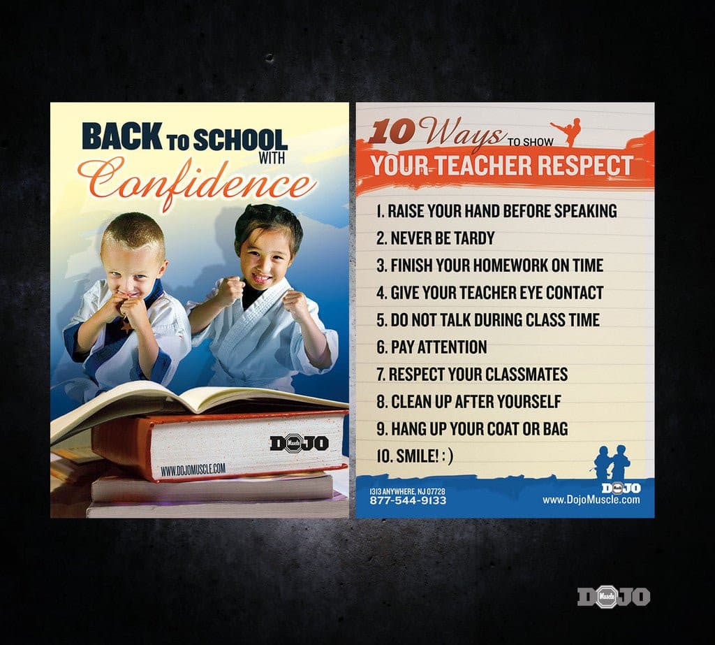 Back to School Ad Cards - Confidence - Dojo Muscle