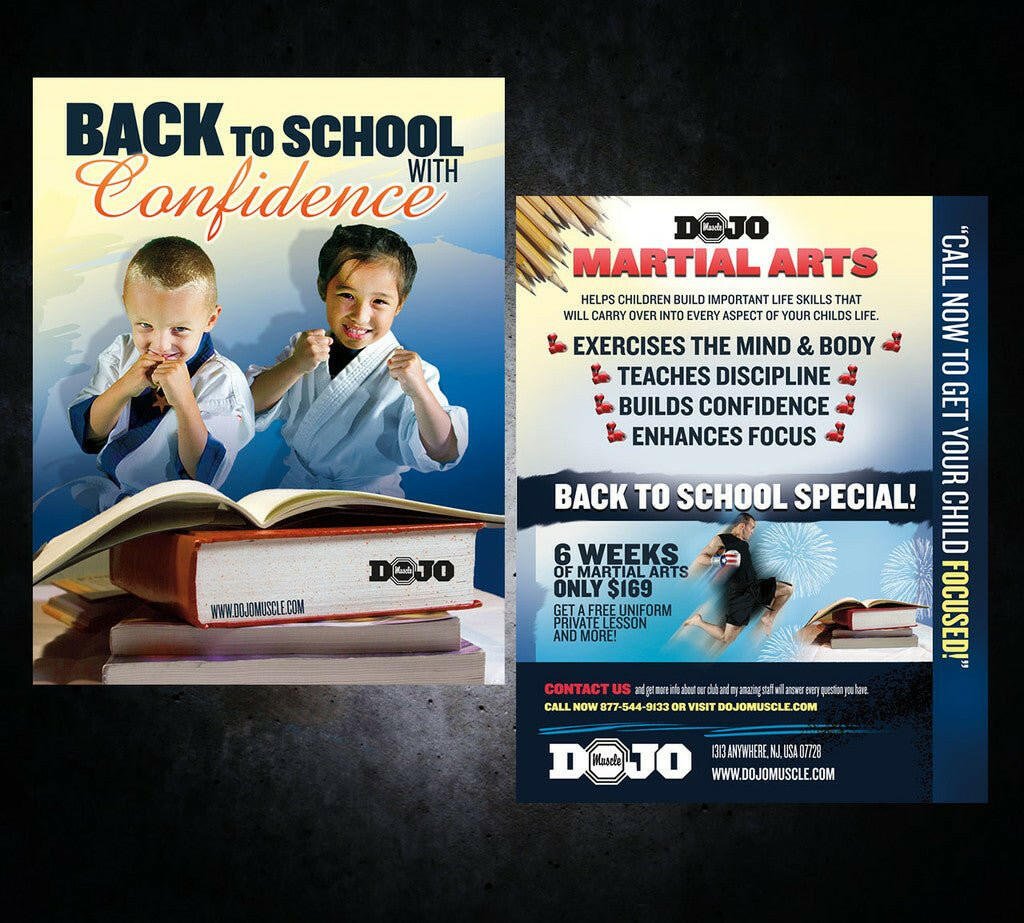 Back to School Flyer - Build Confidence with Martial Arts - Dojo Muscle