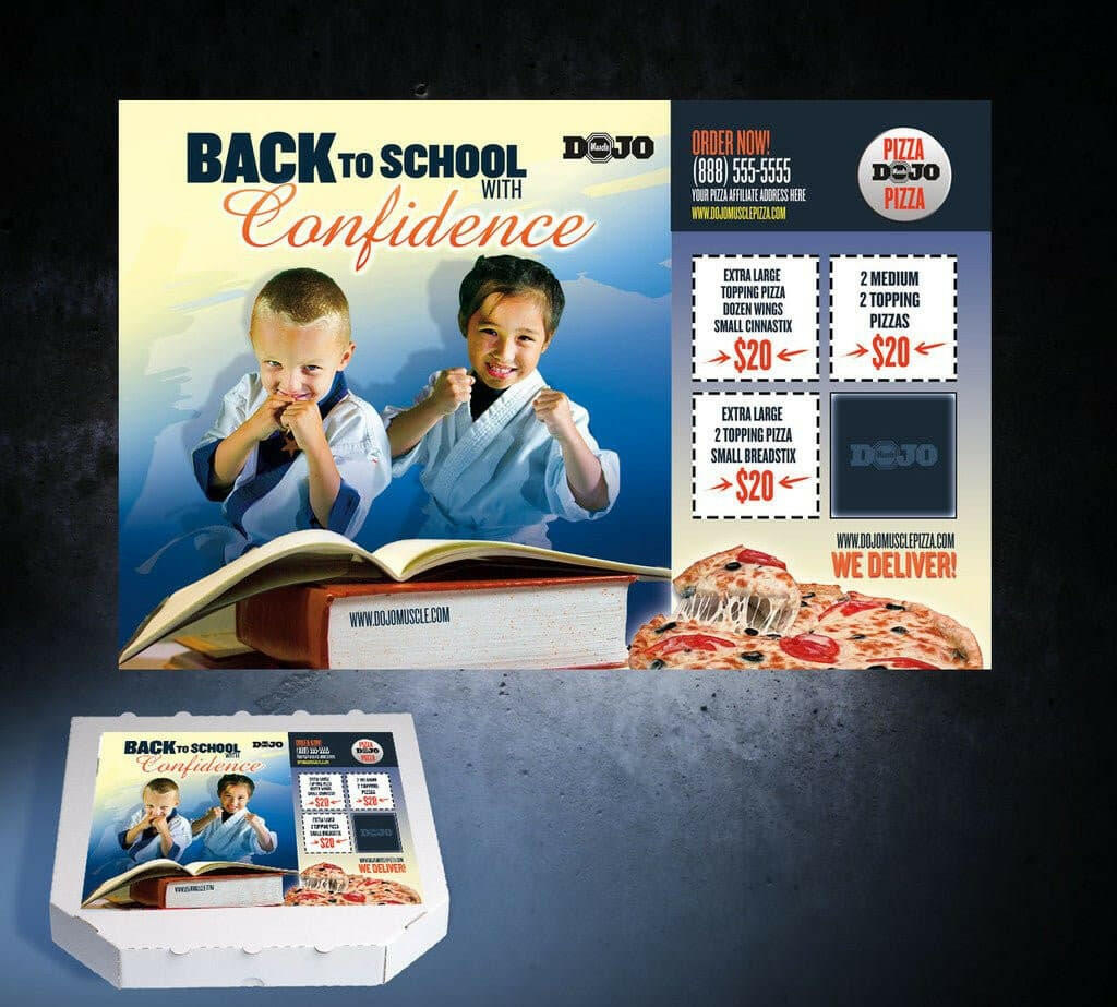 Back to School Pizza Box Toppers - Confidence - Dojo Muscle