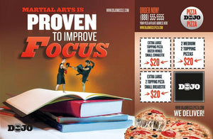 Back to School Pizza Box Toppers - Focus - Dojo Muscle