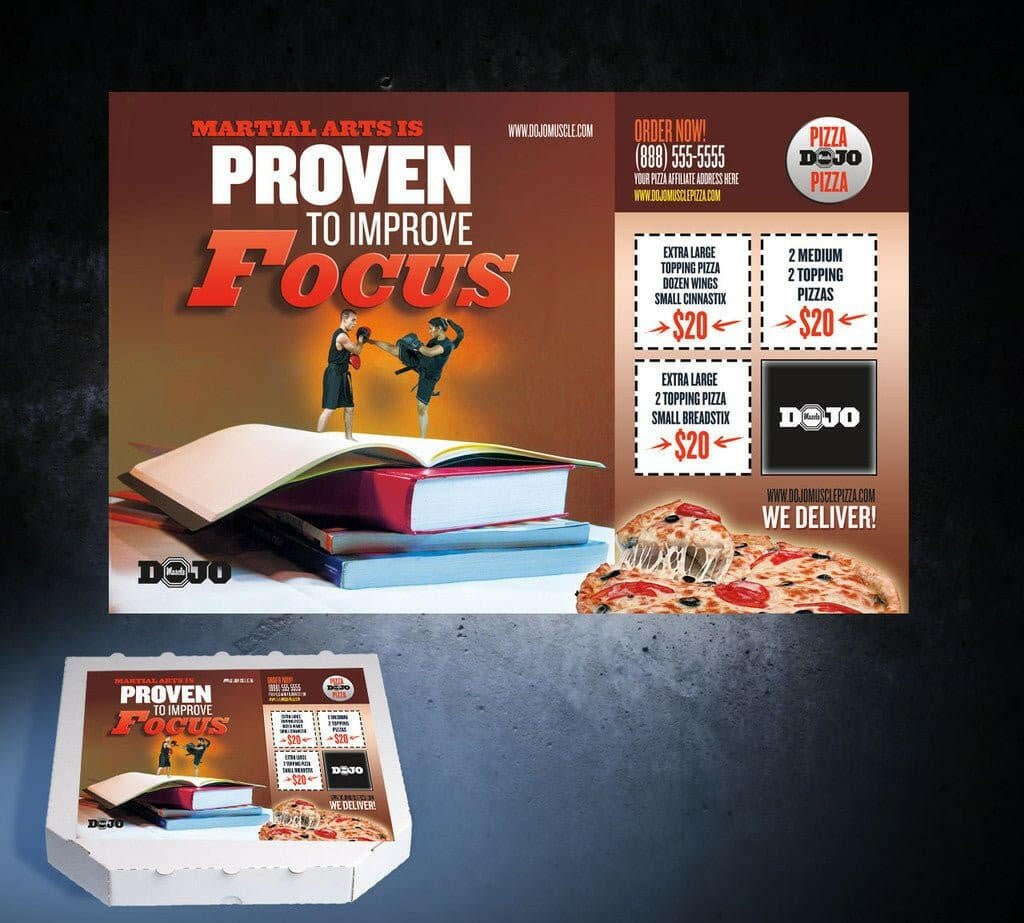 Back to School Pizza Box Toppers - Focus - Dojo Muscle