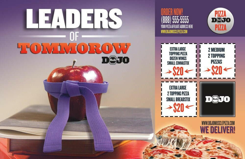 Back to School Pizza Box Toppers - Leaders - Dojo Muscle
