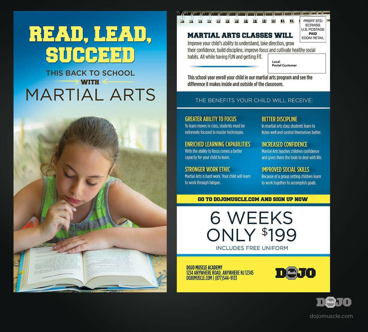 Back to School, Read, Lead and Succeed EDDM 2 - Dojo Muscle