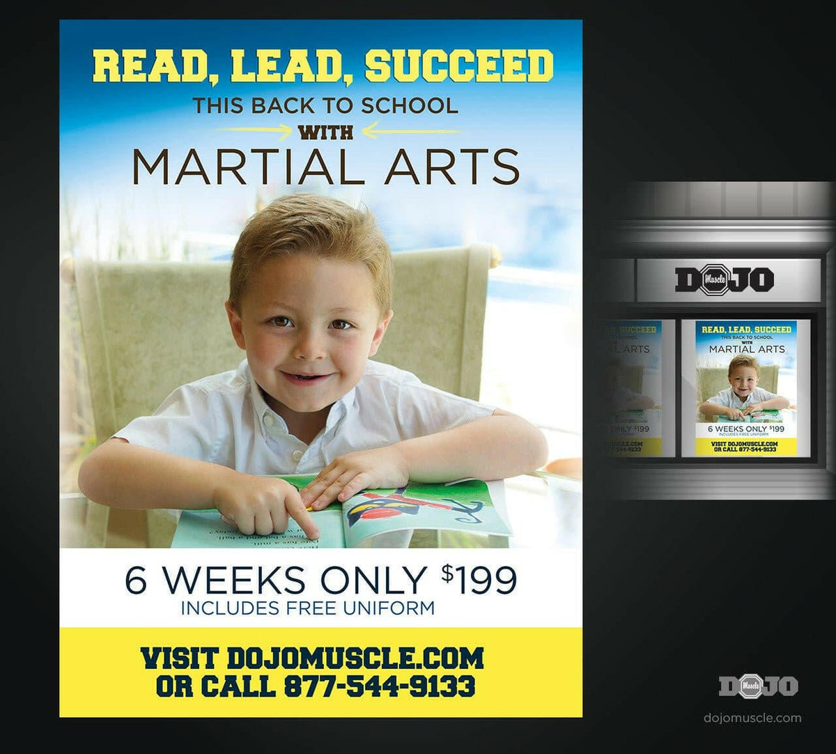 Back To School Read, Lead, Succeed - Window Decals - Dojo Muscle