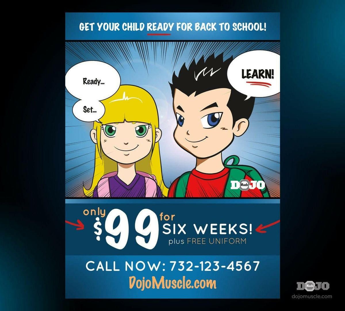 Back To School Ready Set Learn - Window Decals - Dojo Muscle