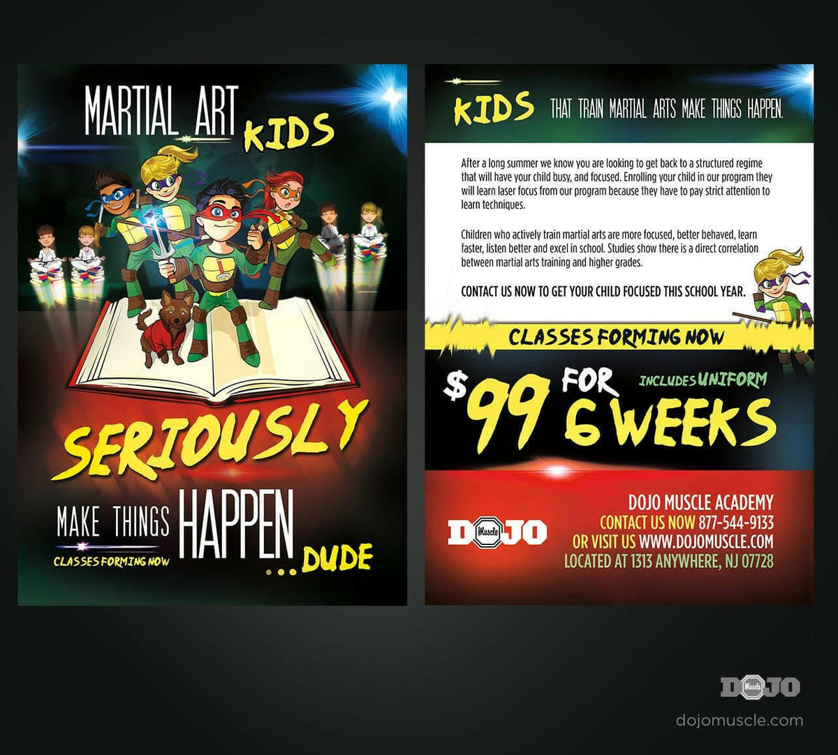 Back to School With Ninja Focus Post Cards B2 - Dojo Muscle