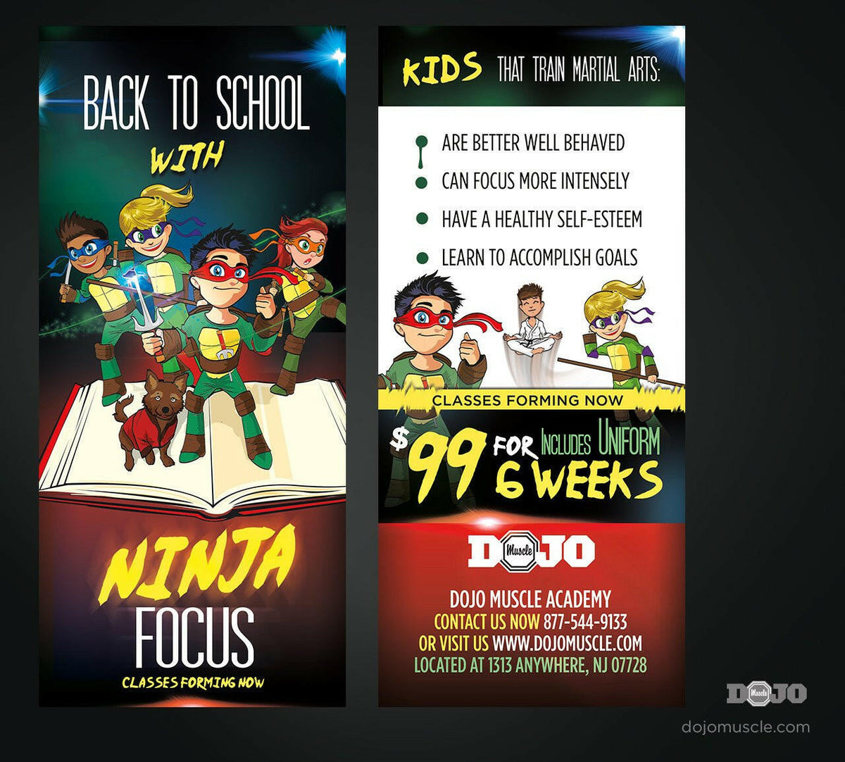 Back To School With Ninja Focus Rack Cards A1 - Dojo Muscle