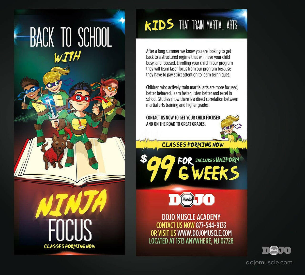 Back To School With Ninja Focus Rack Cards B1 - Dojo Muscle