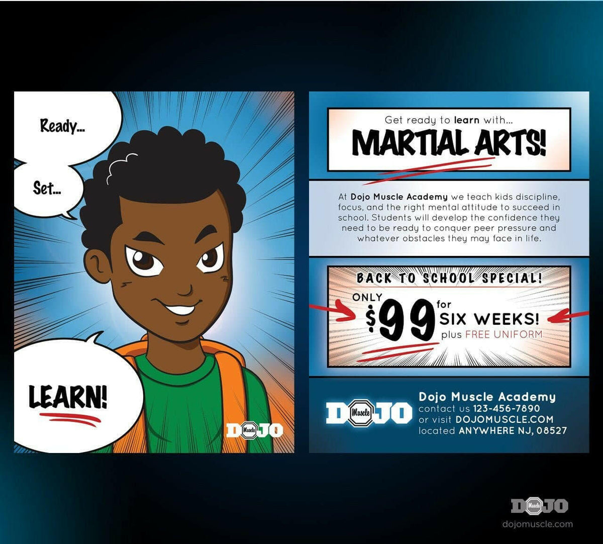 Back to School with Ready Set Learn Post Cards 1A - Dojo Muscle