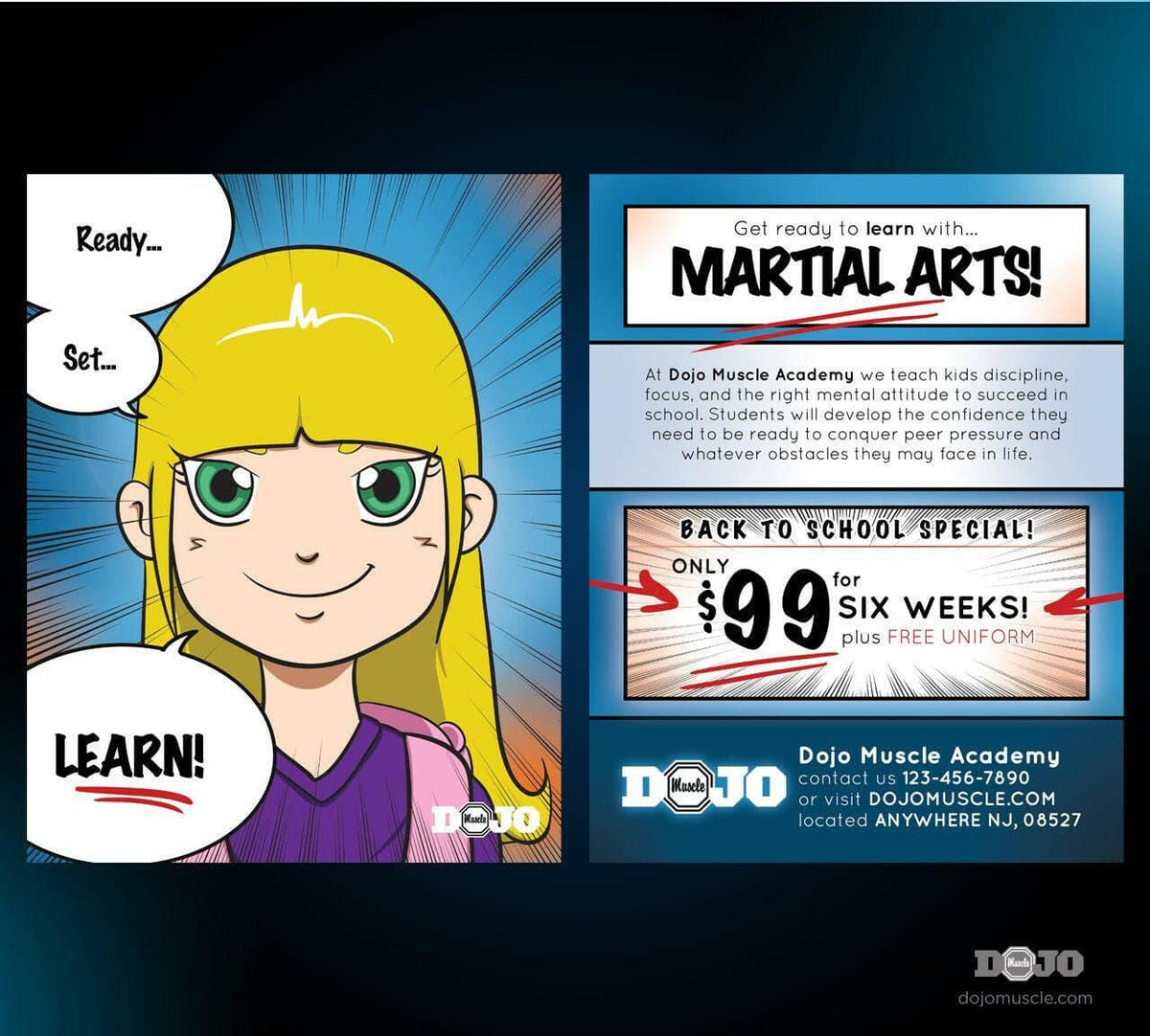 Back to School with Ready Set Learn Post Cards 1B - Dojo Muscle