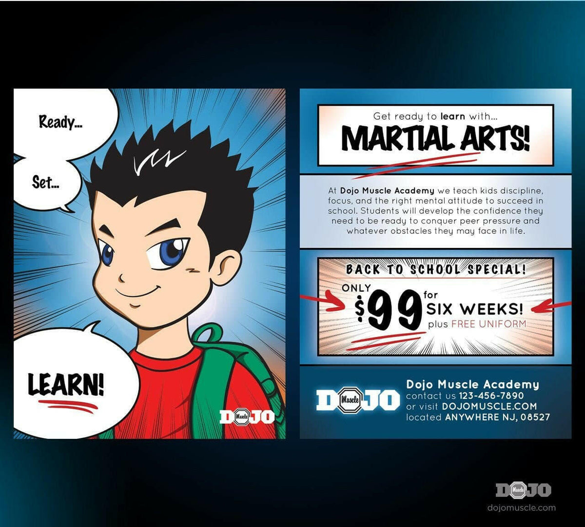 Back to School with Ready Set Learn Post Cards 1C - Dojo Muscle