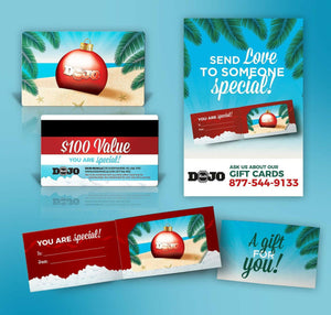Dojo Muscle Holiday Gift Card - Beach Style Holders and Poster Bundle - Dojo Muscle