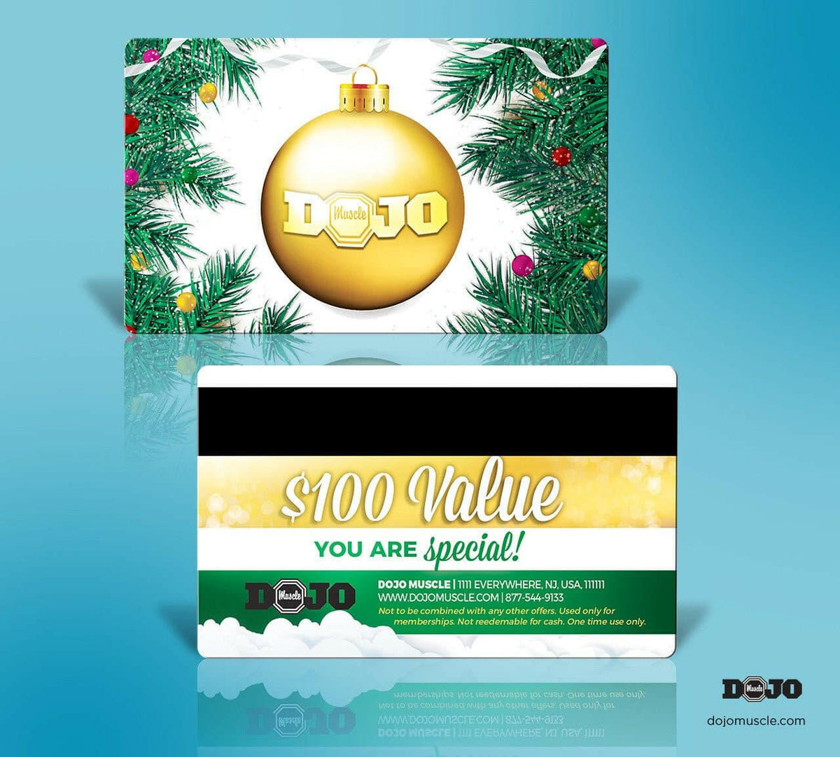 Dojo Muscle Plastic Gift Card - Holiday Geography Styles - Pine Trees - Dojo Muscle
