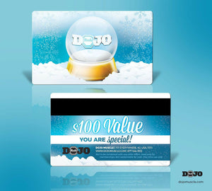 Dojo Muscle Plastic Gift Card - Holiday Geography Styles - Snow Globe - Dojo Muscle
