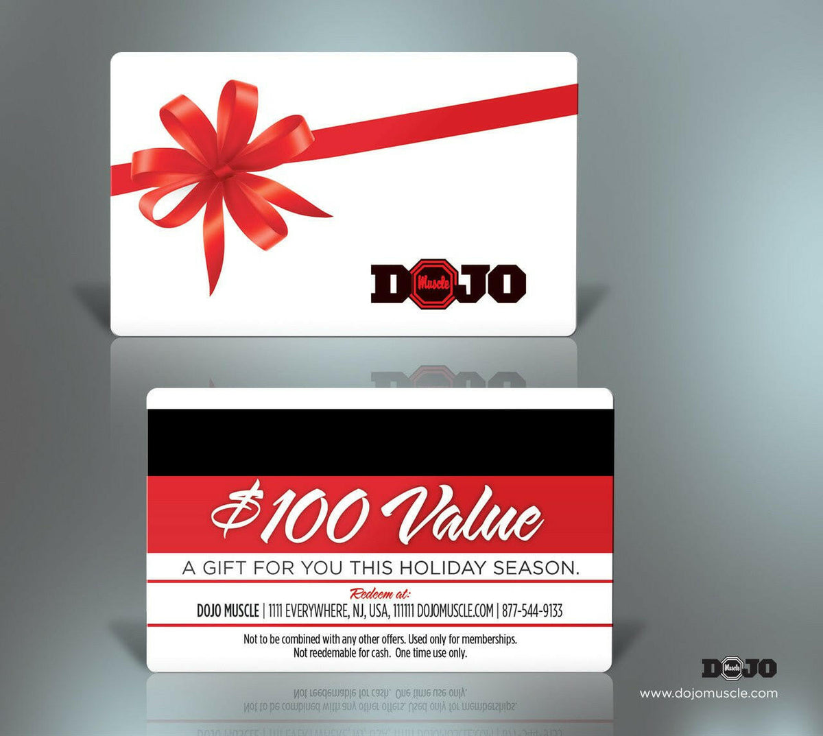 Dojo Muscle Plastic Gift Cards - Holiday Style 1 - Dojo Muscle