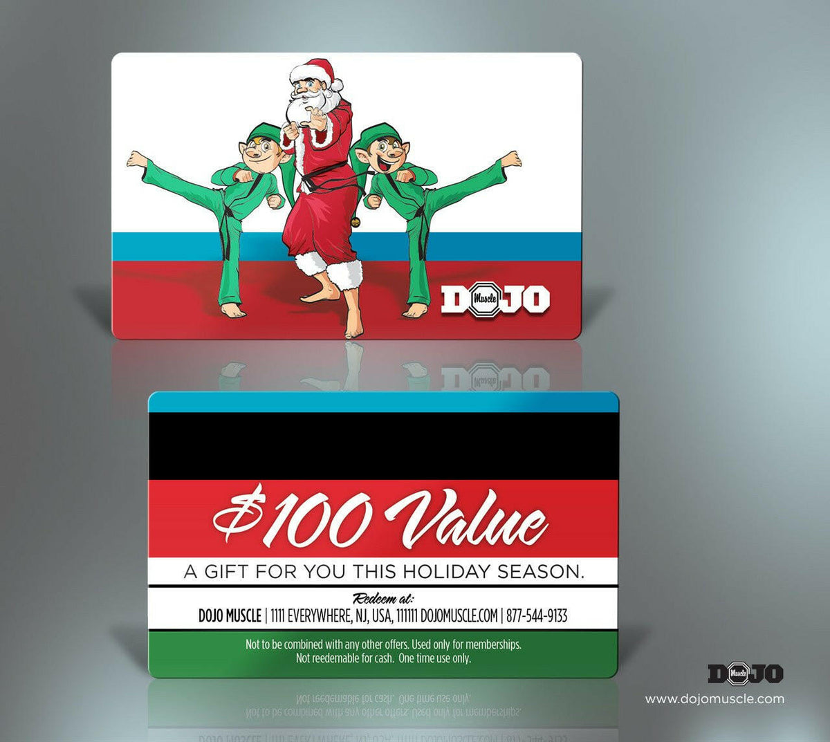 Dojo Muscle Plastic Gift Cards - Holiday Style 2 - Dojo Muscle