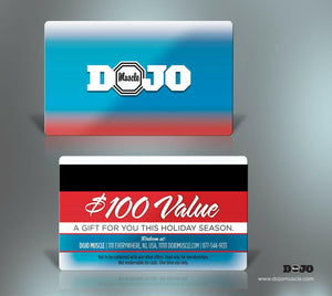 Dojo Muscle Plastic Gift Cards - Holiday Style 4 - Dojo Muscle