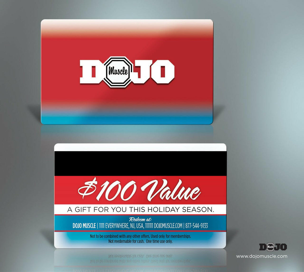 Dojo Muscle Plastic Gift Cards - Holiday Style 5 - Dojo Muscle