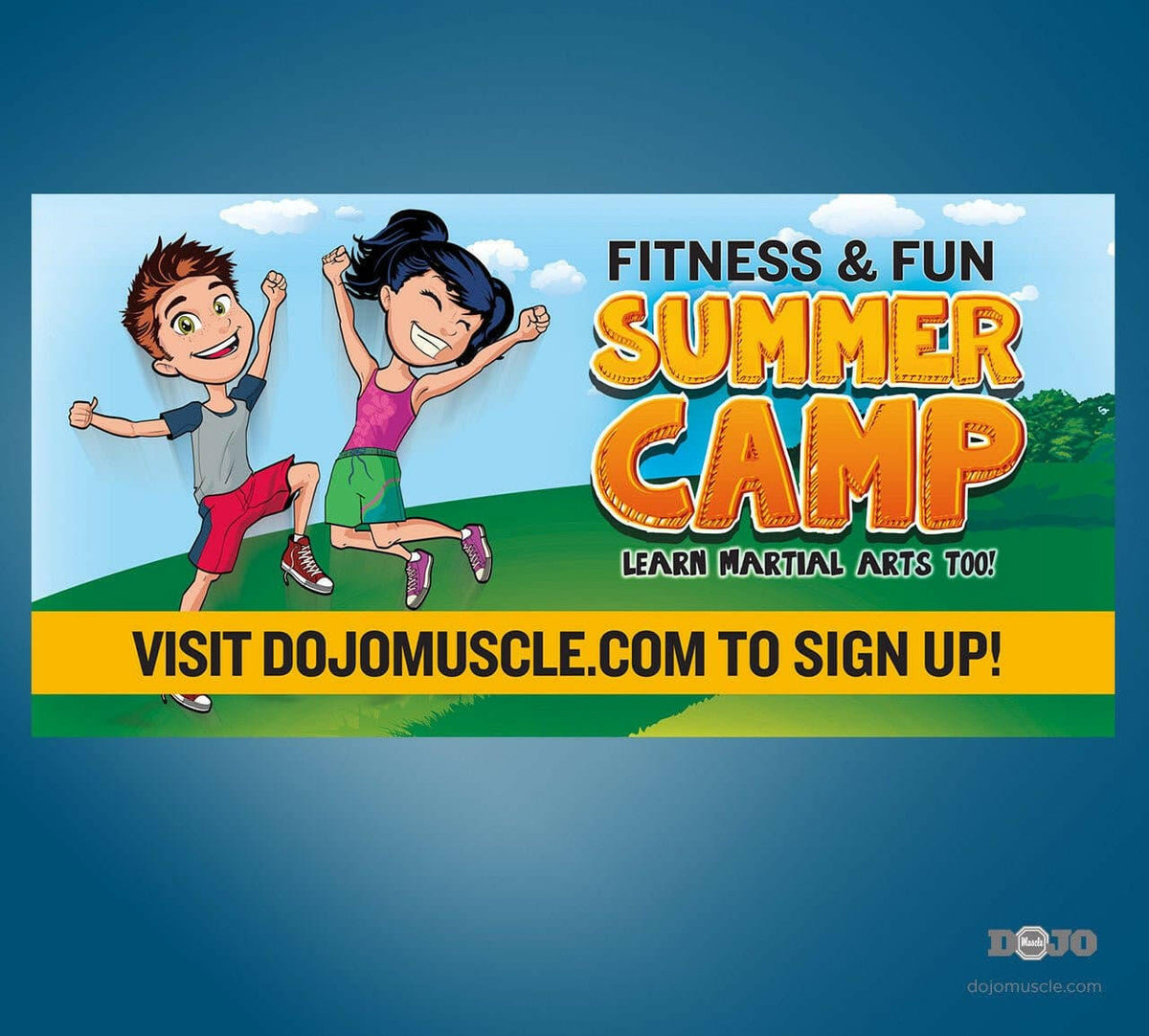 Fun and Fitness Summer Camp Banner - Dojo Muscle