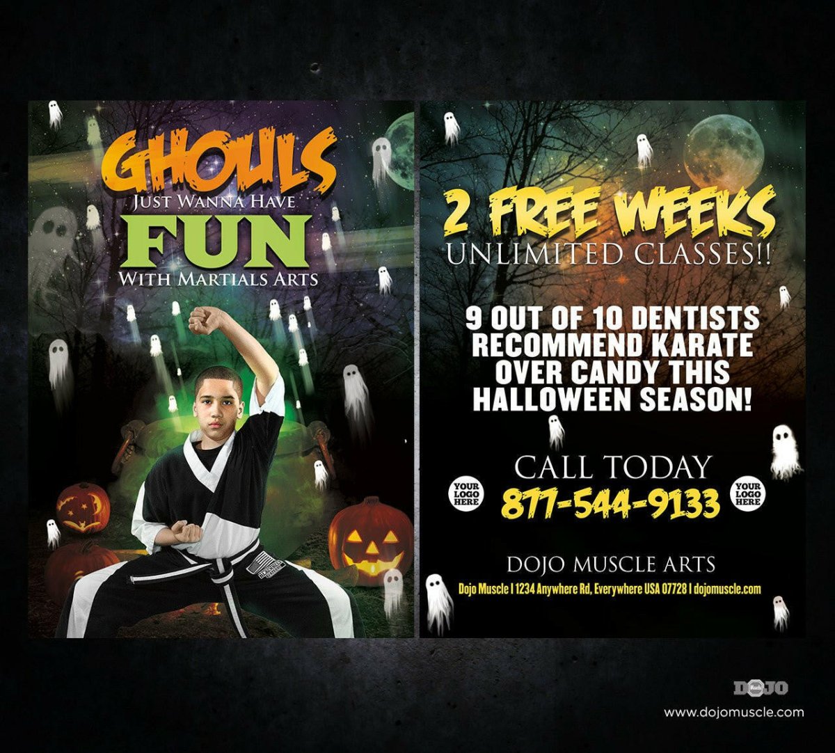 Ghouls Just Want to Have Fun Halloween Card 1a - Dojo Muscle