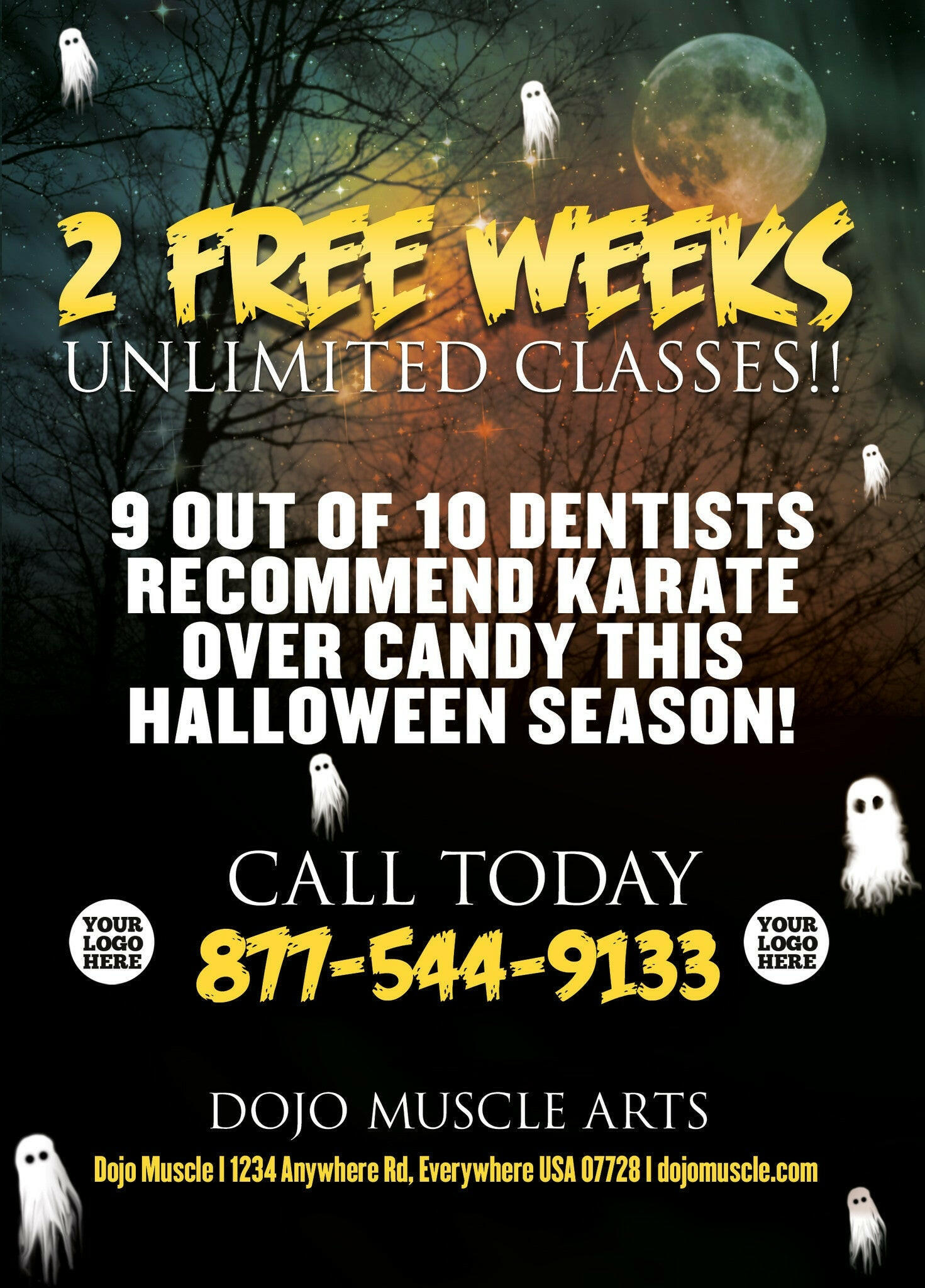 Ghouls Just Want to Have Fun Halloween Card 1b - Dojo Muscle