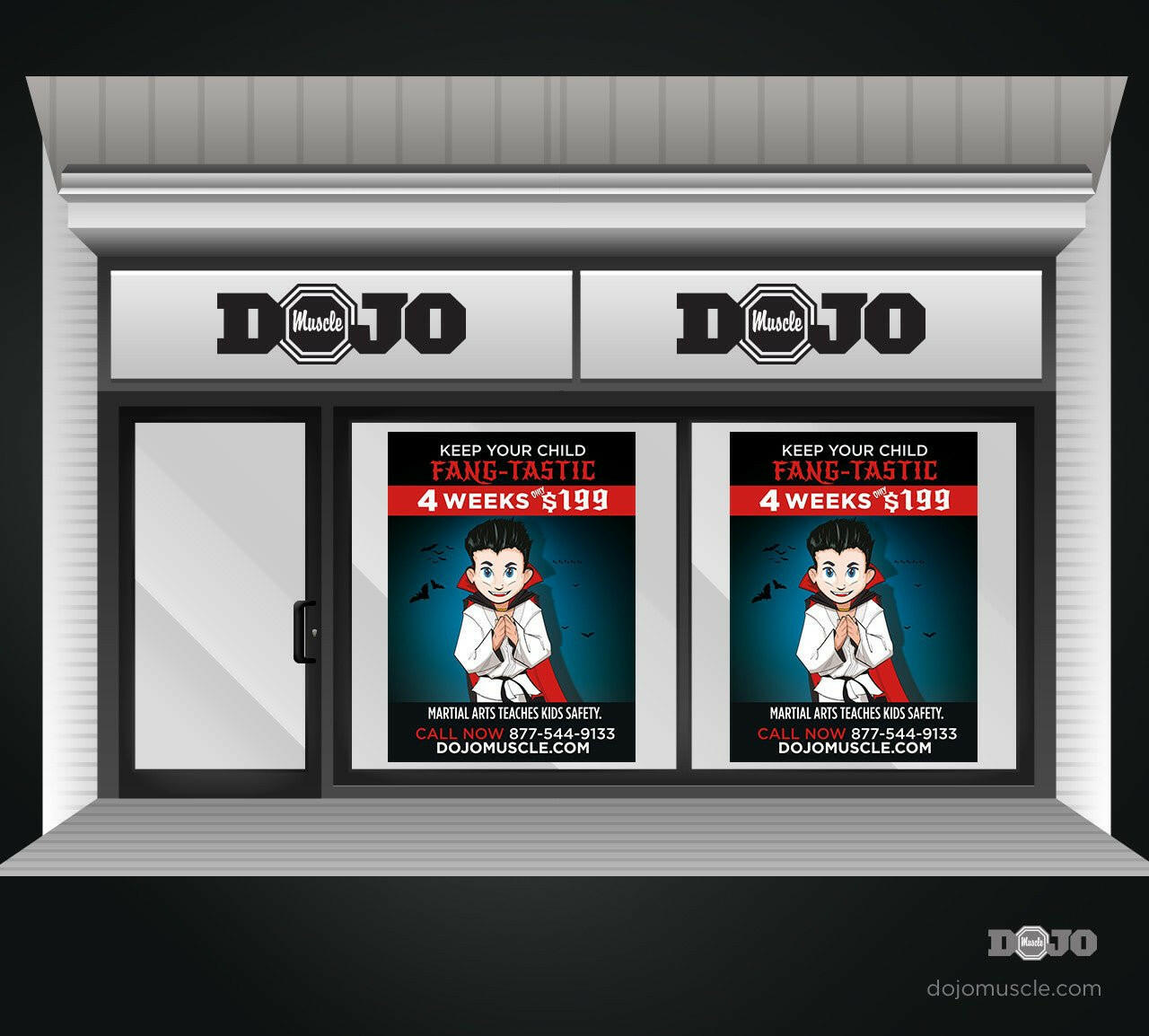 Halloween Fangtastic Window Decals - Dojo Muscle