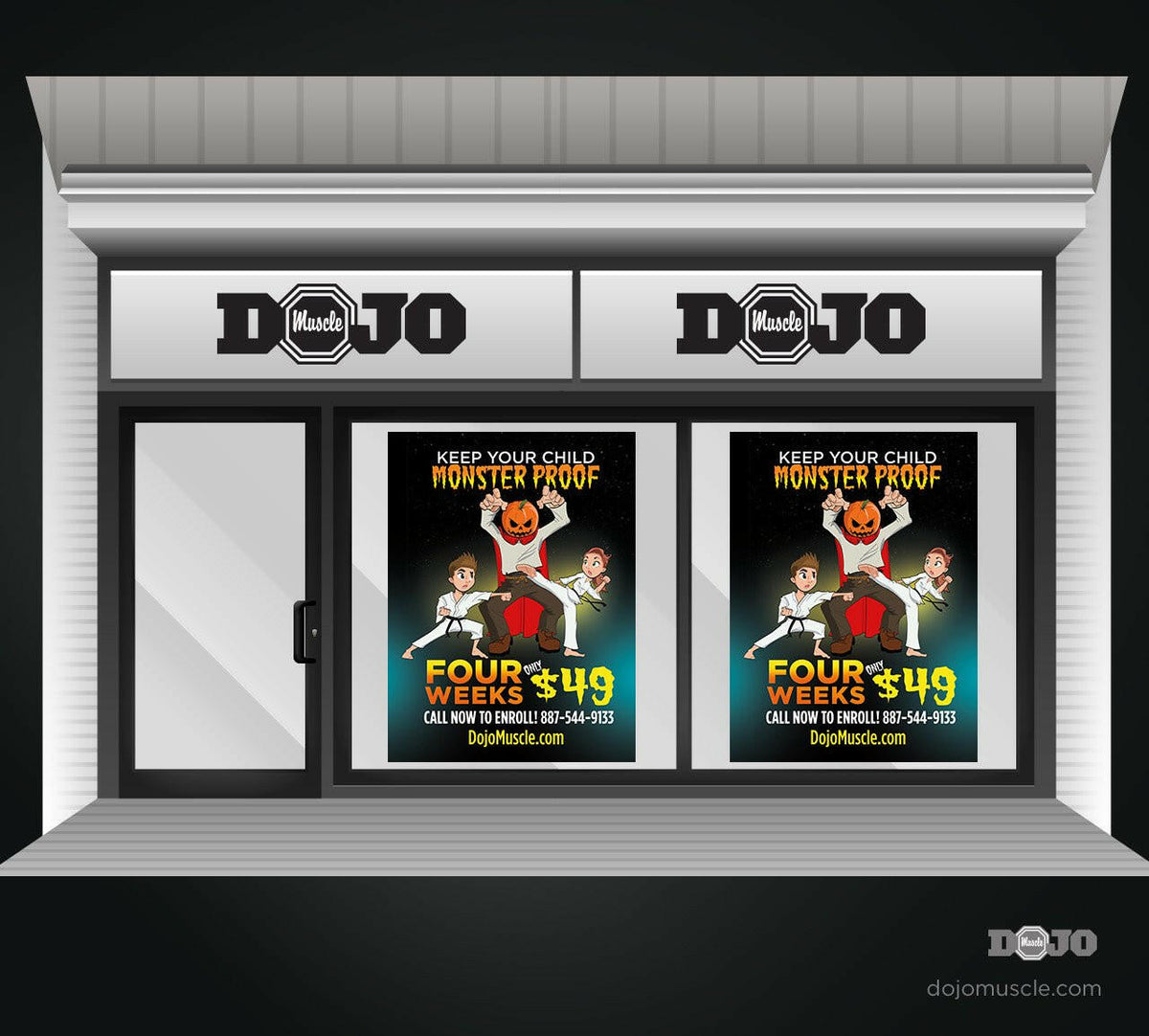 Halloween Monster Proof Window Decals - Dojo Muscle