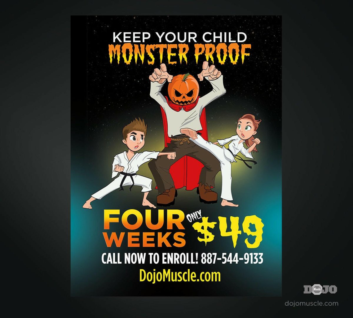 Halloween Monster Proof Window Decals - Dojo Muscle