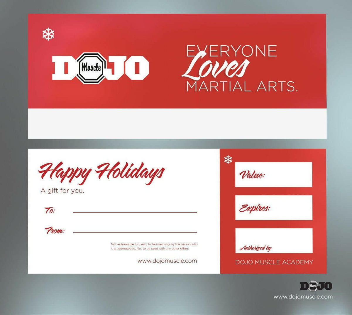 Holiday Gift Certificate - Red Basic - Dojo Muscle
