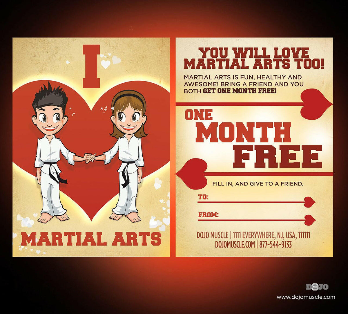 I Love Martial Arts - Valetine&#39;s Day Cartoon Series 1 - Dojo Muscle