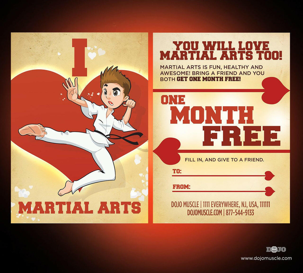 I Love Martial Arts - Valetine&#39;s Day Cartoon Series 2 - Dojo Muscle