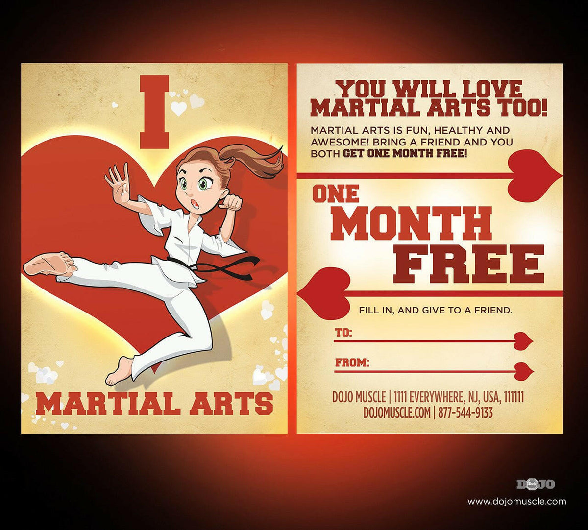 I Love Martial Arts - Valetine&#39;s Day Cartoon Series 3 - Dojo Muscle