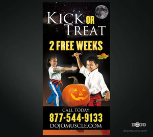 Kick or Treat Banner 3 x 6 Vertical - Dojo Muscle