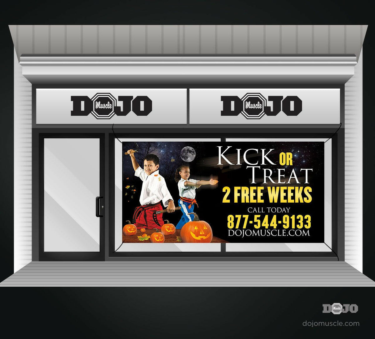 Kick or Treat Banner 4 x 8 Horizontal - Dojo Muscle