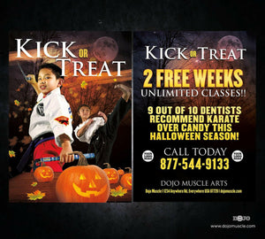 Kick or Treat Halloween Card 1b - Dojo Muscle