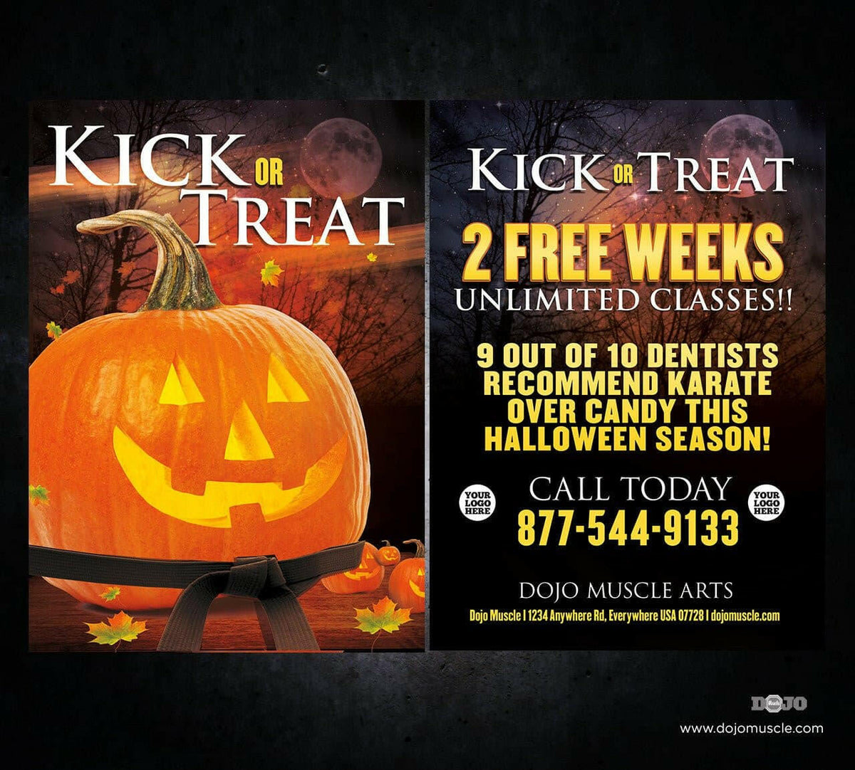 Kick or Treat Halloween Card 1e - Dojo Muscle