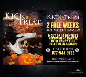 Kick or Treat Halloween Card 1f - Dojo Muscle