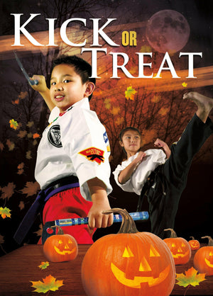 Kick or Treat Safety Tips Halloween Card 3a - Dojo Muscle