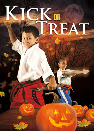 Kick or Treat Safety Tips Halloween Card 3b - Dojo Muscle