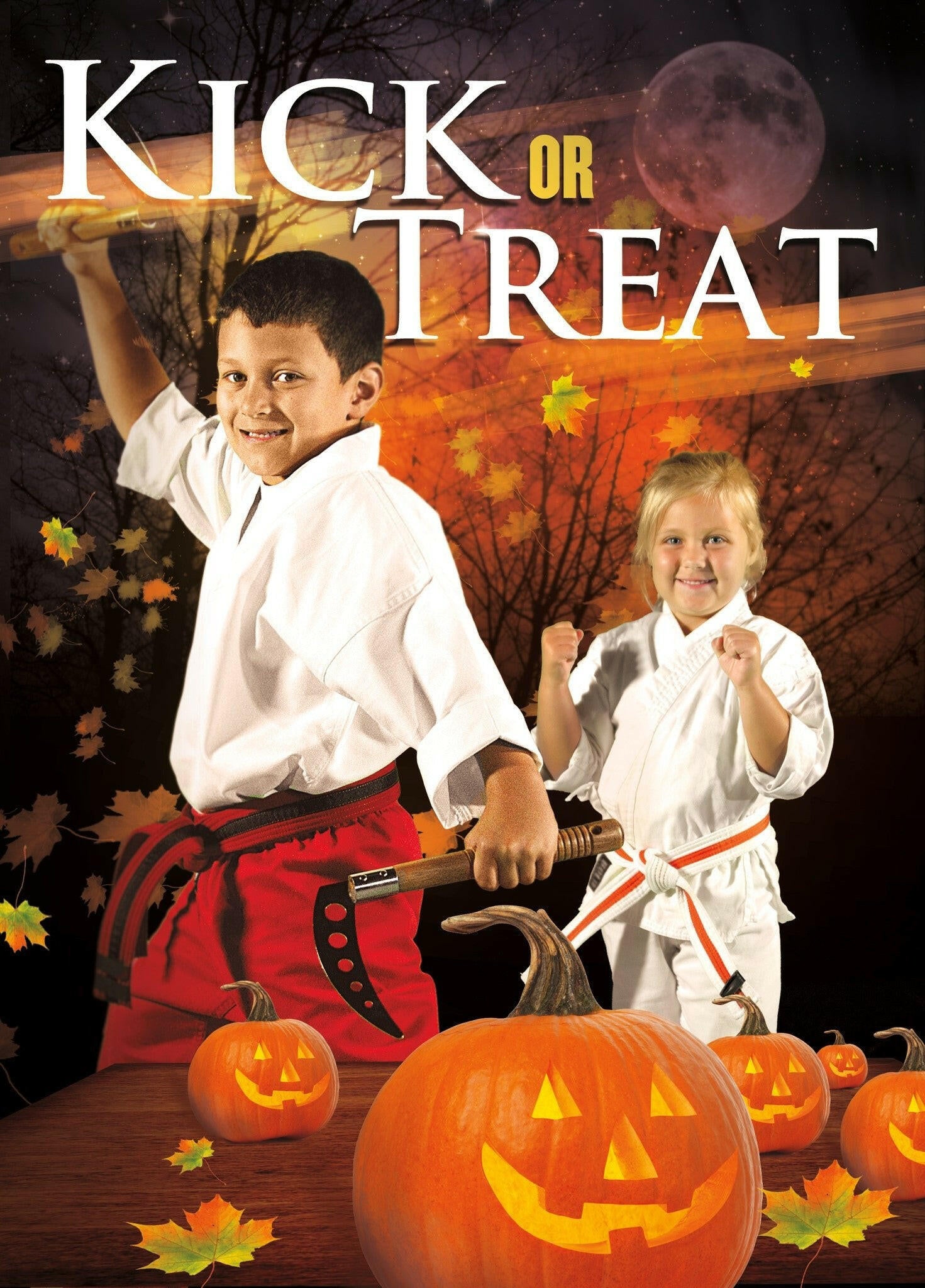 Kick or Treat Safety Tips Halloween Card 3c - Dojo Muscle
